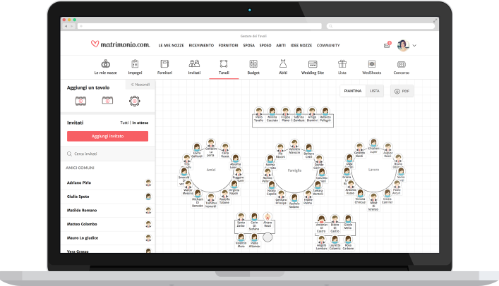 Disposizione tavoli matrimonio software