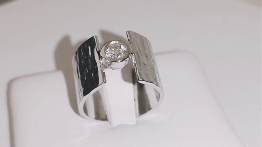 Anello solitario unico a fascia lavorata Eros Comin Gioielli