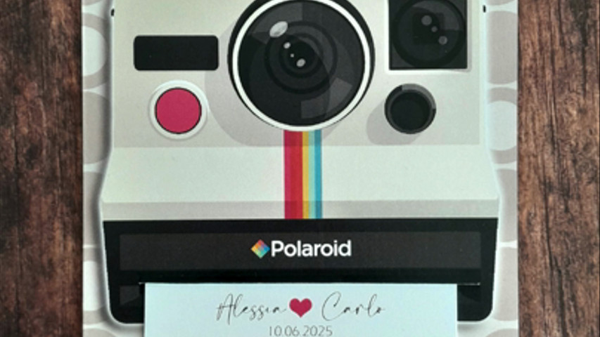 Partecipazioni matrimonio polaroid vintage