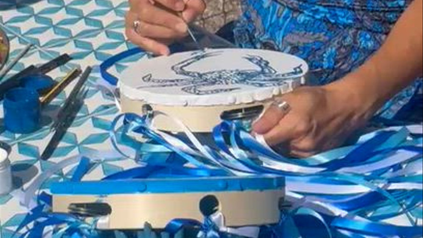 Decorazione live tamburello 