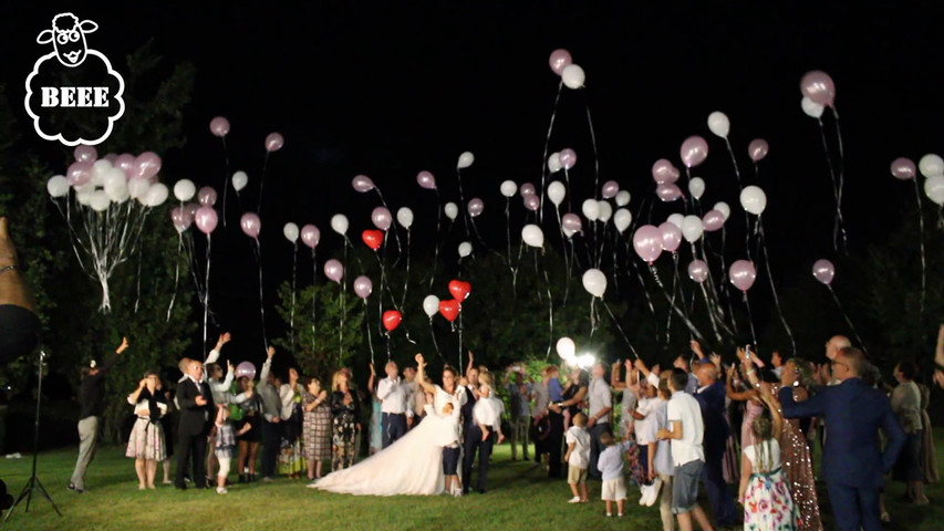 Volo palloncini matrimonio christian e sara 17 agosto 2019 Villa delle rose canonica