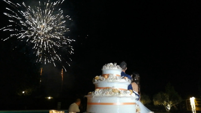 Fontane e fuochi pirotecnici al taglio torta