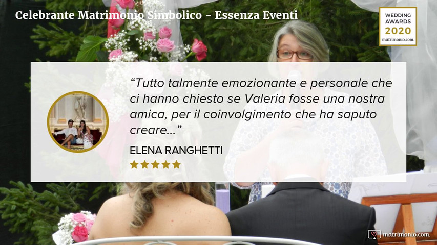 Wedding Awards 2020 a Celebrante Matrimonio Simbolico Essenza Eventi