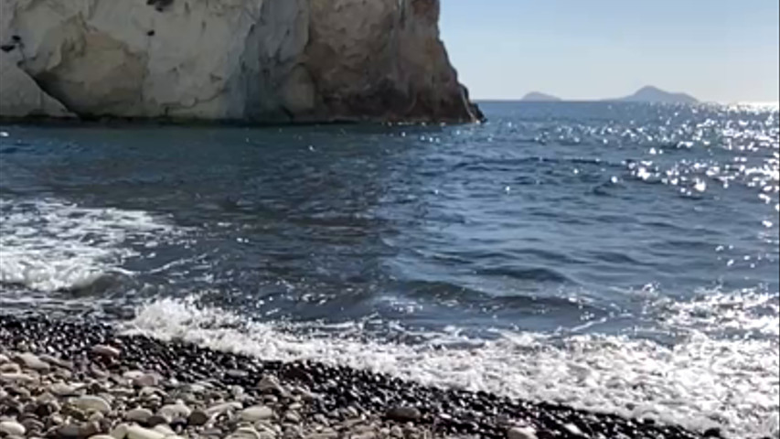 Santorini white beach