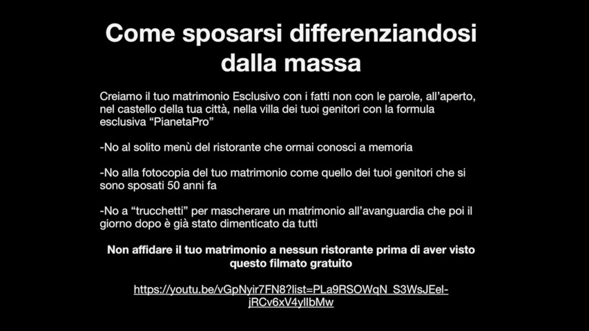 Matrimonio di lusso [Come sposarsi differenziandosi dalla massa]