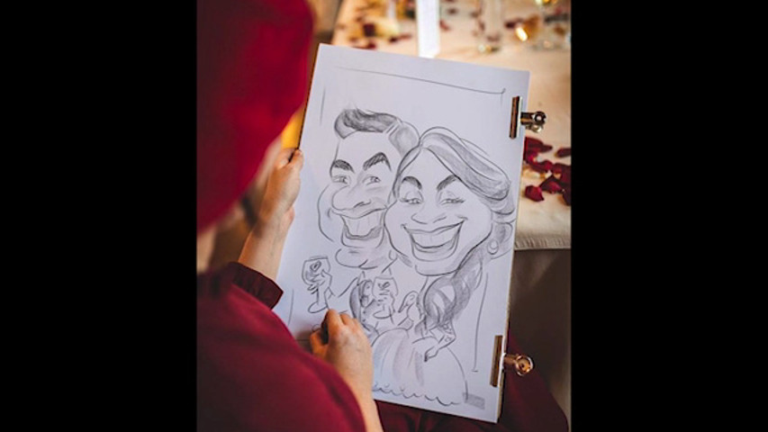 Anabel Caricaturista al matrimonio