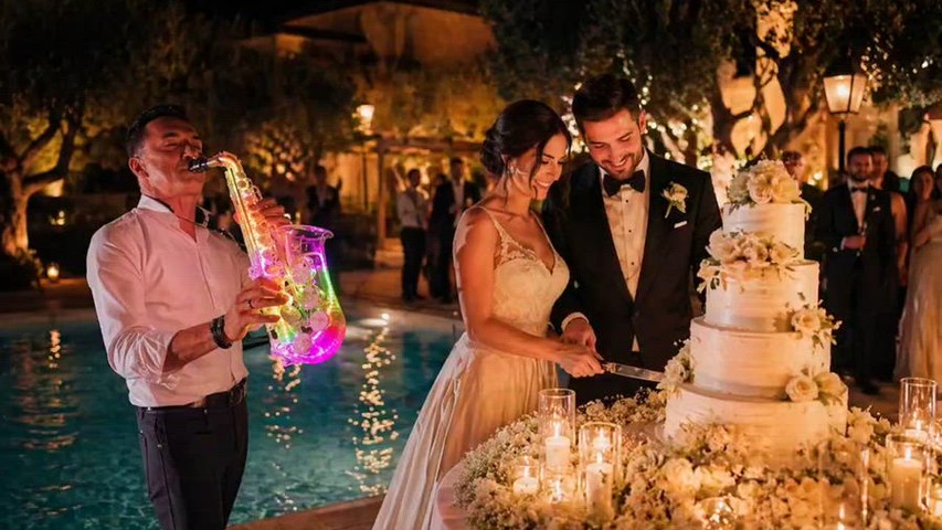 Taglio torta Sax Luminoso 