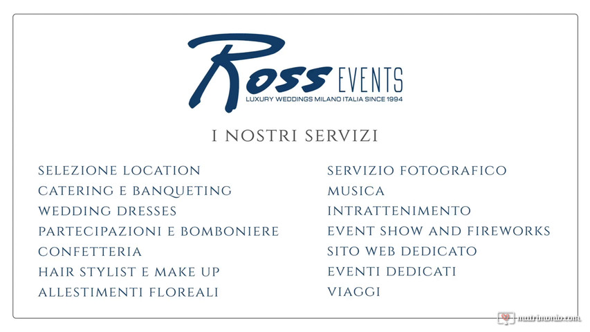 RossEvents, wedding planner, Milano, Italia, since 1994 