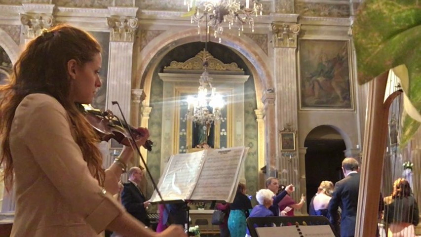 Hallelujah di Cohen, violino e arpa