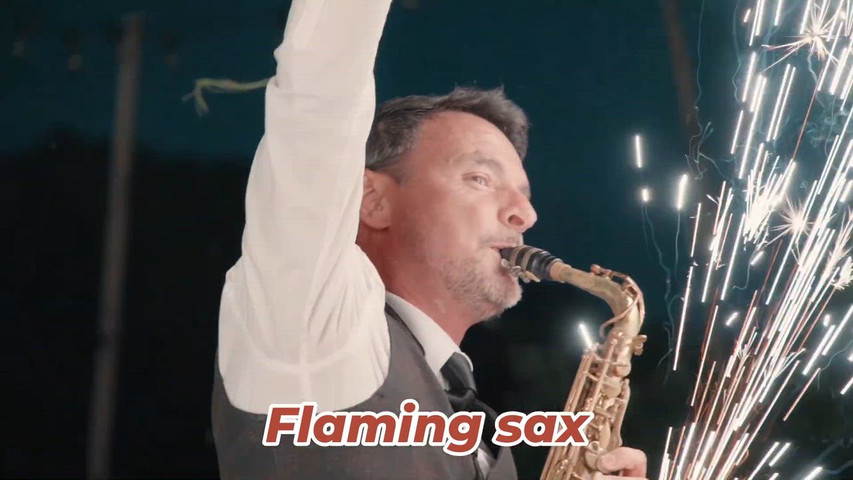 Flaming sax per taglio torta 