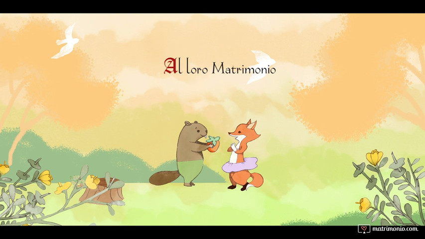 Video partecipazioni  Matrimonio illustrato