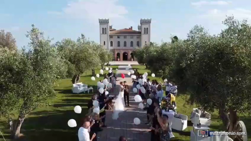 Matrimonio, ripresa con drone