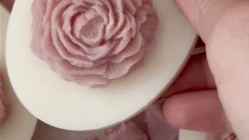 Cialde con peonia in 3d