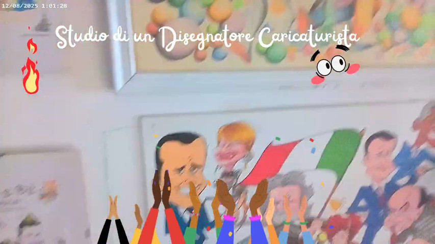 Nello studio di un disegnatore caricaturista