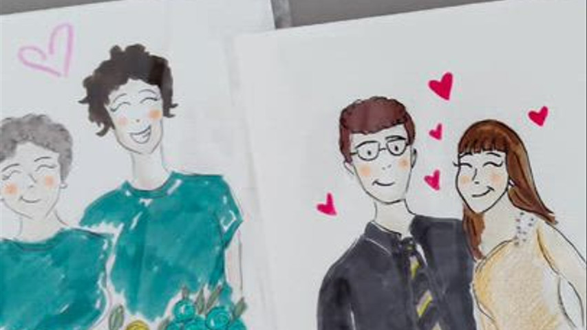Live sketch per matrimonio di Alexandra e Vincenzo 