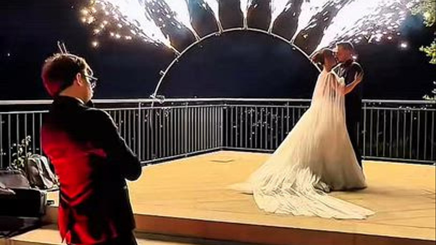 Taglio della torta con il violino 