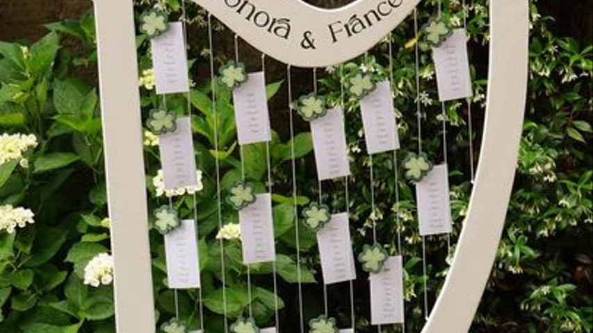 Tableau mariage arpa a tema musica irlandese