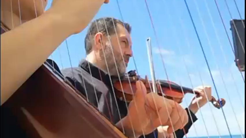 Arpa Celtica e Violino rito sulla spiaggia 