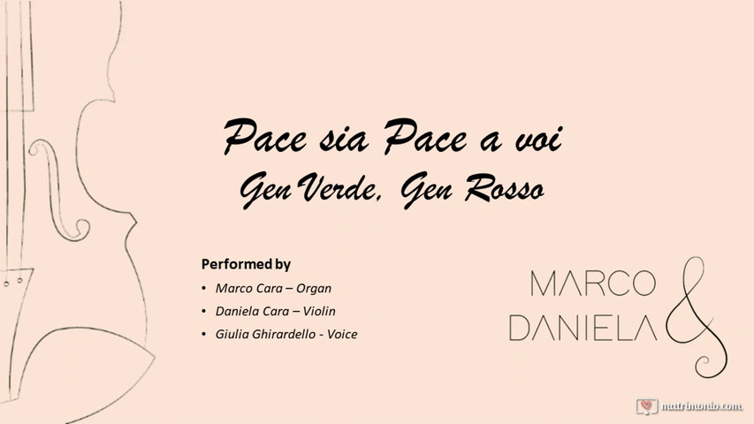 Pace sia pace a voi - organo violino e voce