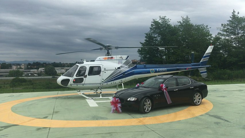 Maserati, elicottero