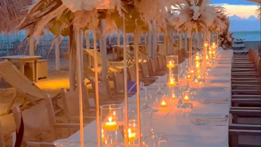 Cena a piedi nudi wedding Sunset Beach Cinquale MS