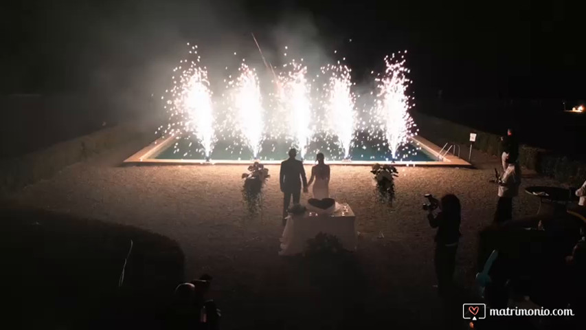 Fontane pirotecniche con ventaglio finale