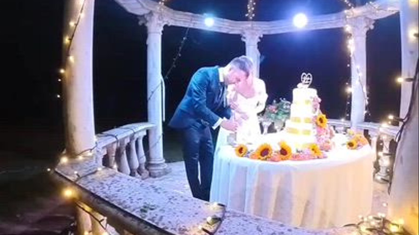 Il taglio della torta perfetto con le fontane fredde di DJ Max